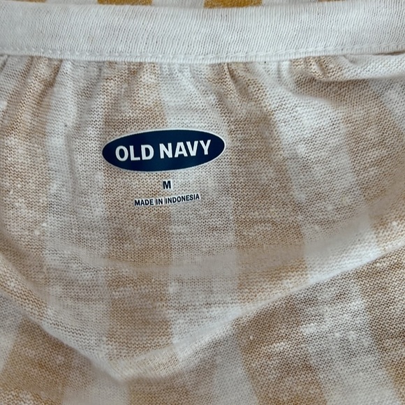 OLD Navy L Linen Yellow Striped Cami Blouse - Picture 5 of 6